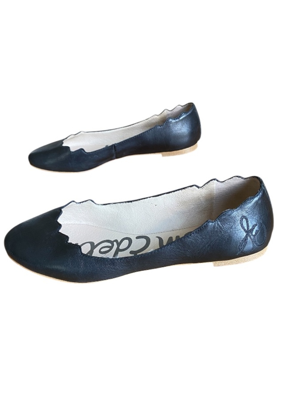 SAM EDELMAN Scalloped Women’s Flat Leather, 7.5M